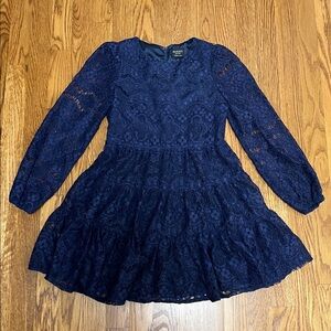 Bardot Junior Girls' Sienna Tiered Lace Navy Dress Sz 12